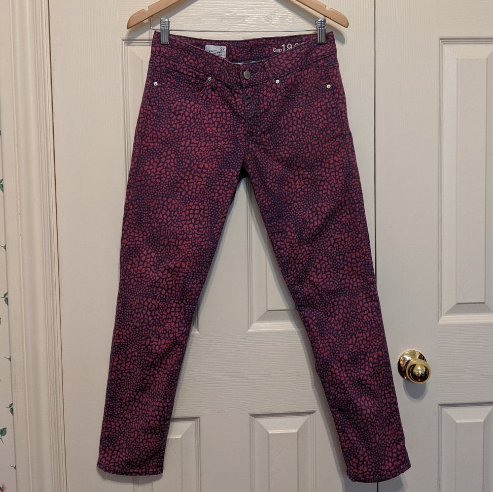 Gap purple cheetah print skinny jeans